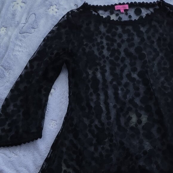 Max & Rina Sheer black top, new unworn, size L - Picture 1 of 4